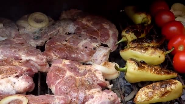 Время барбекю в Испании — стоковое видео