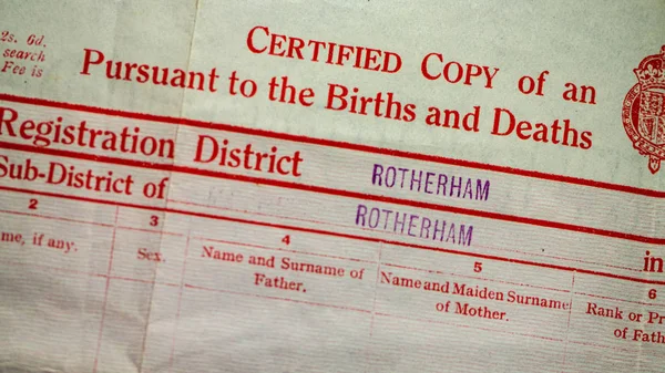 UK Birth Certificate