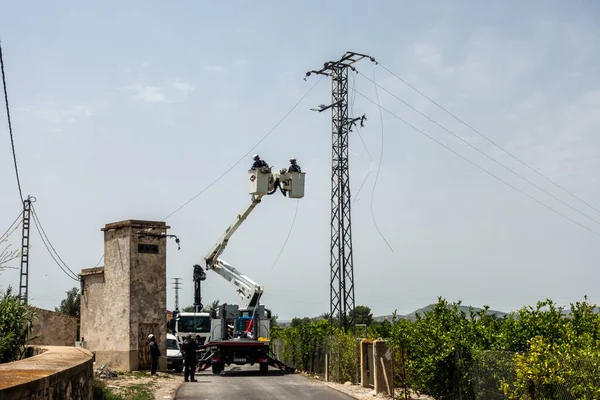 Power line replacement — Stock Photo, Image