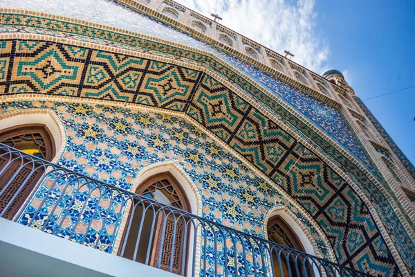 Des Célèbres Bains Soufre Bleu Historique Dans Centre Ville Tbilissi — Photo