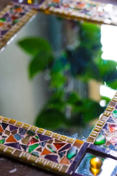 Mozaika Szklana Elementów Lustro Jako Pojęciowy Pomysł Dekoracji Wnętrz — Zdjęcie stockowe