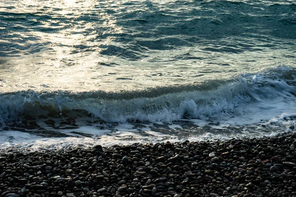 Zee Golven Van Zwarte Zee Kvariati Strand Georgië — Stockfoto