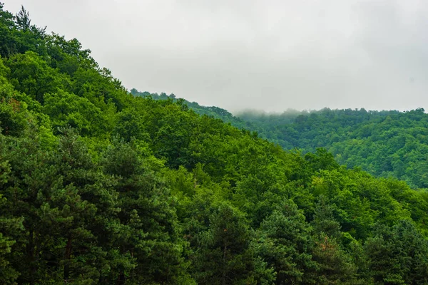 Great Caucasus Mountain Range Foggy Landscape — Stock Photo, Image