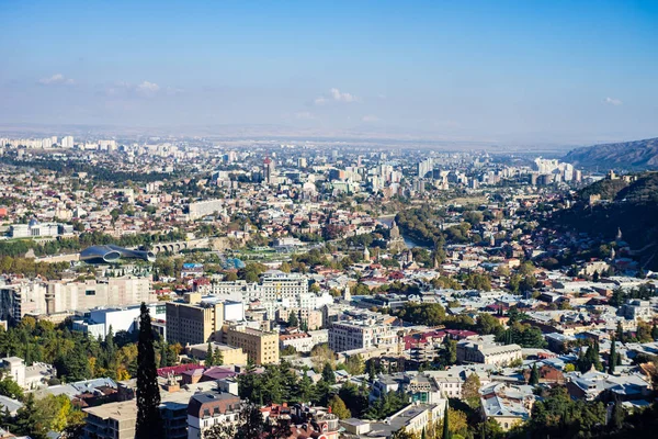 View Tbilisi Downtown Mtatsminda Hill — стоковое фото