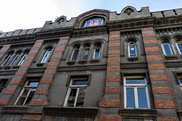 Janelas Construção Parte Histórica Tbilisi Geórgia — Fotografia de Stock