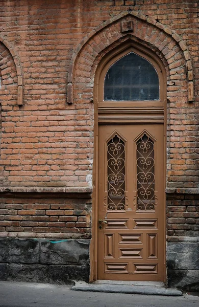 Old Door Forged Iron Decor Tbilisi Houses Centuries Republic Georgia — Stock Photo, Image