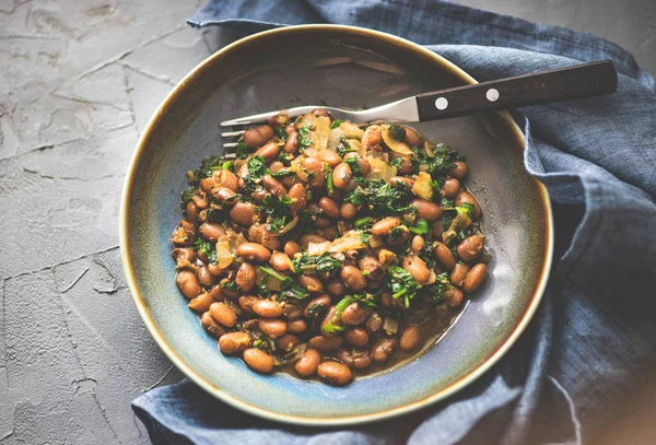 Traditional Georgian Dish Lobio Made Stewed Red Beans Coriander Herb — Stock Photo, Image