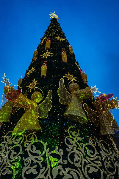 Geórgia Tbilisi Natal Ano Novo 2019 Iluminação Rua Centro Histórico — Fotografia de Stock