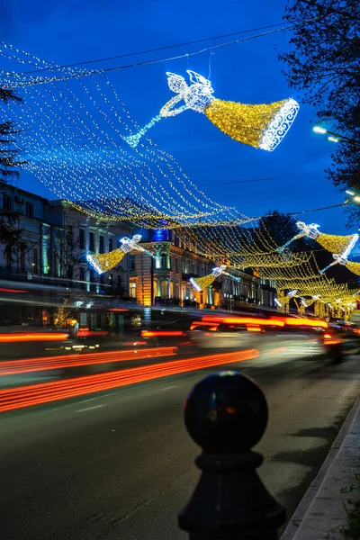 Gürcistan Tbilisi Noel Yeni Yıl 2019 Aydınlatma Ana Cadde Üzerinde — Stok fotoğraf