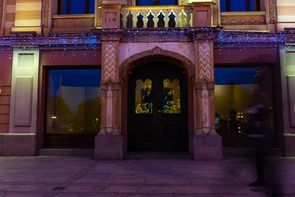 Geórgia Tbilisi Natal Ano Novo 2019 Iluminação Sobre Principal Liberdade — Fotografia de Stock