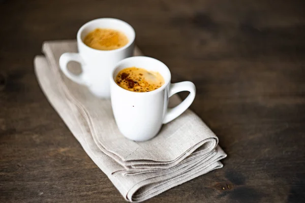 Taza Café Buena Nota Mañana Sobre Fondo Madera Con Espacio — Foto de Stock