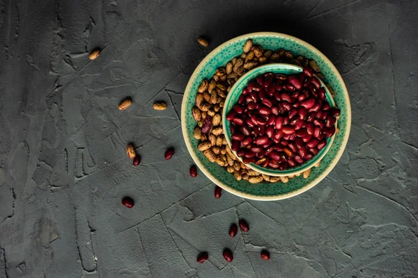 烹饪概念与有机豆在碗里 — 图库照片