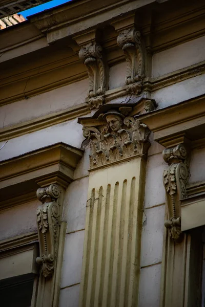 Зовнішні Деталі Фасадів Sololaki Районі Тбілісі Архітектуру Початку Століття Європейська — стокове фото