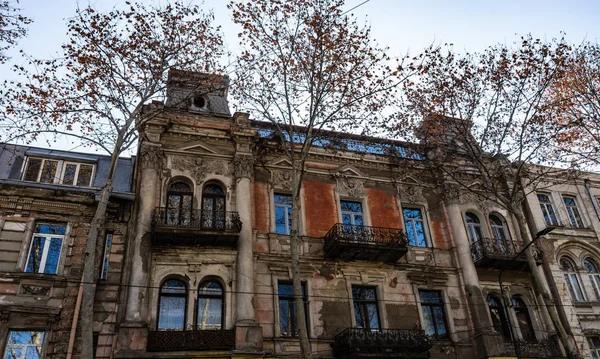 Detalle Exterior Fachadas Zona Sololaki Tiflis Arquitectura Del Siglo Xviii —  Fotos de Stock