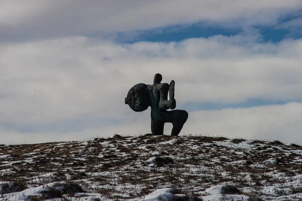 Famous Didgori Battle Monument Giant Swards Sculptures Soldiers Close Tbilisi — Stock Photo, Image