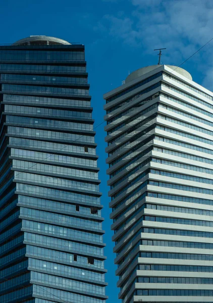 Famosos Rascacielos Las Torres Del Eje Zona Vake Moderno Centro — Foto de Stock