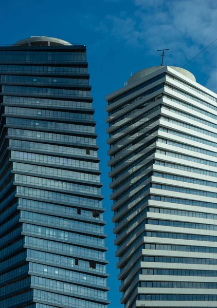 Beroemde Torens Wolkenkrabbers Vake Buurt Moderne Stadscentrum Van Tbilisi Hoofdstad — Stockfoto