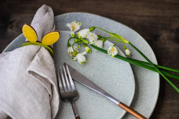 Paskalya akşam yemeği için Tablo ayarı — Stok fotoğraf