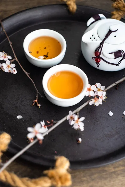 Conceito de chá verde estilo asiático — Fotografia de Stock
