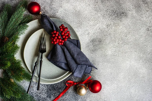 Kerst tafel dekken — Stockfoto