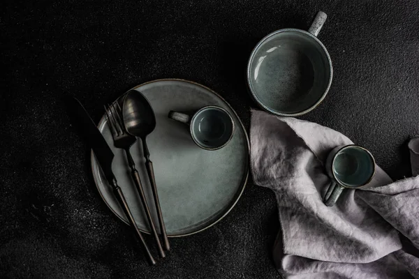 Çatal bıçak takımı ile minimalist konsept — Stok fotoğraf