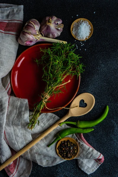 Conceito de cozinha com erva — Fotografia de Stock