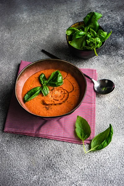 Traditional spanish tomato soup Gazpacho — Stock Photo, Image