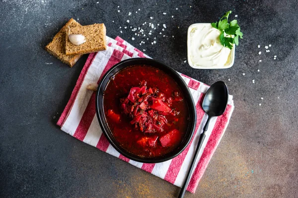 Zuppa di barbabietole ucraina borscht — Foto Stock