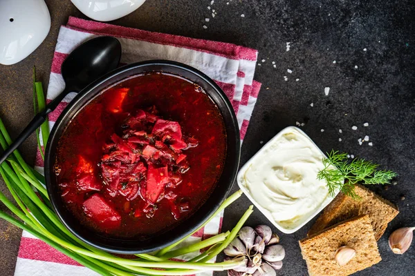 Zuppa di barbabietole ucraina borscht — Foto Stock