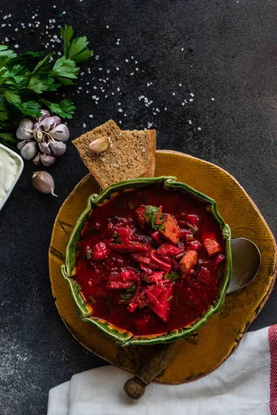 Sopa de remolacha ucraniana borscht — Foto de Stock