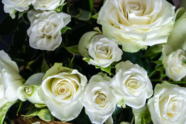 Rosas blancas en ramo — Foto de Stock