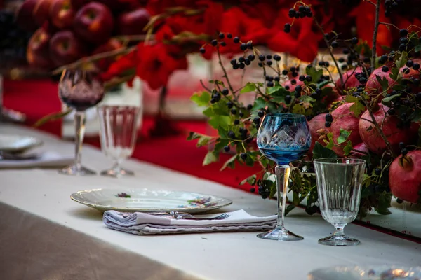 Autumnal table setting — Stock Photo, Image