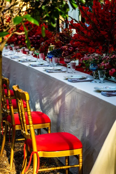 Autumnal table setting — Stock Photo, Image