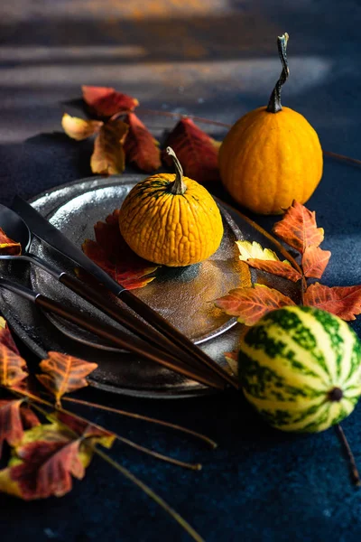 Herfst tabel instelling — Stockfoto