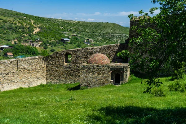 Ruines Château Médiéval Nichbisi Avec Palais Des Princes Tsitsishvili Dans — Photo