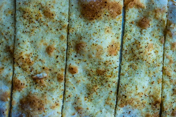 Pão Italiano Caseiro Com Focaccia Ervas — Fotografia de Stock