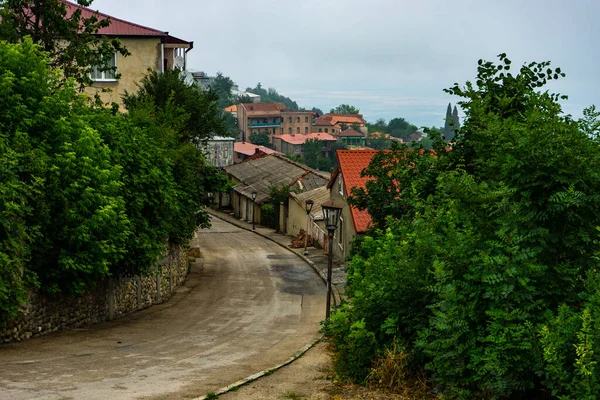 ジョージアの伝統的な建築物 カヘティ ジョージアの古い町の通りの景色 — ストック写真