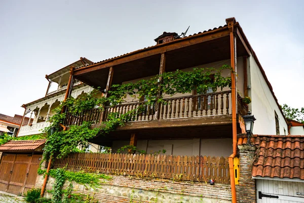 Ulice Pohled Staré Město Sighnaghi Tradiční Georgian Architektury Kakheti Georgia — Stock fotografie