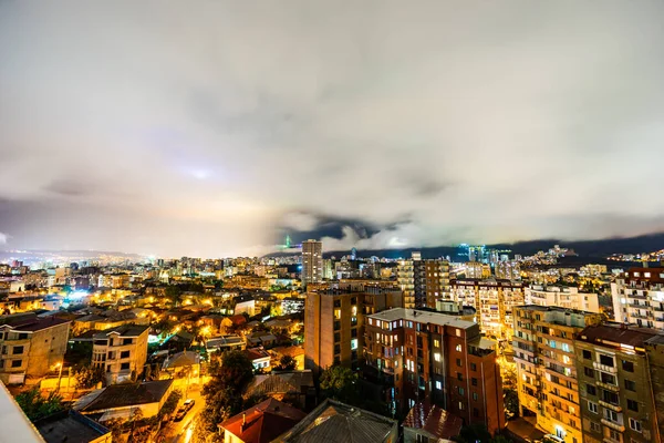 Dramatic Sky Clouds Raining Night Tbilisi City Centre Georgia — Stock Photo, Image