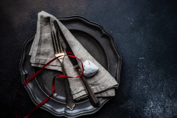 Vacaciones Navidad Flatlay Con Corona Hoja Perenne Sobre Fondo Madera — Foto de Stock