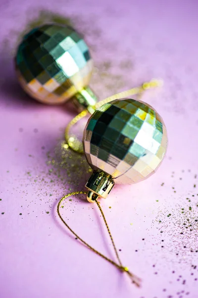 Concept Carte Noël Avec Confettis Sur Fond Pastel Avec Espace — Photo
