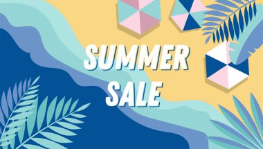 Ana sayfa görünümü plaj arka plan, havuz partisi, yaz su aktiviteleri, küçük insanlar, karakterler, şemsiye, topları ve çocuklar bir sürü sahne