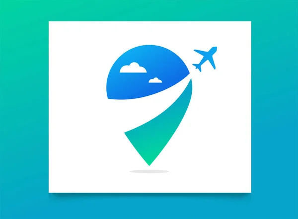 Agência de viagens, aplicativo de turismo e viagens logotipo, passeios de aventura, ícone e elemento — Vetor de Stock