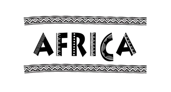 Afrikanische Briefe. Banner mit traditionellem Stammesmuster, Konzeptdesign — Stockvektor