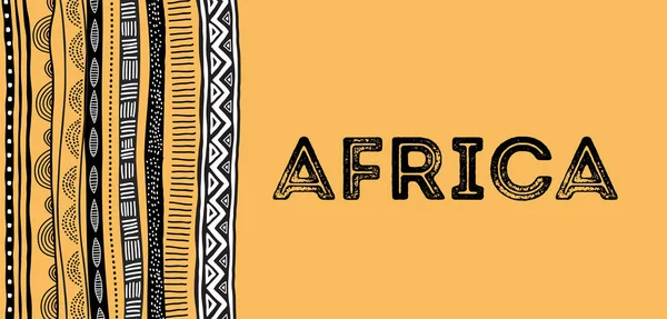 African arka plan, aşiret geleneksel grunge desenli el ilanı — Stok Vektör