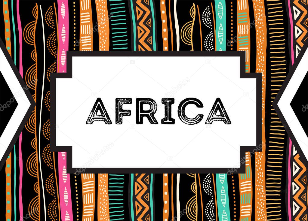 African background, flyer with tribal traditional grunge pattern. Concept design