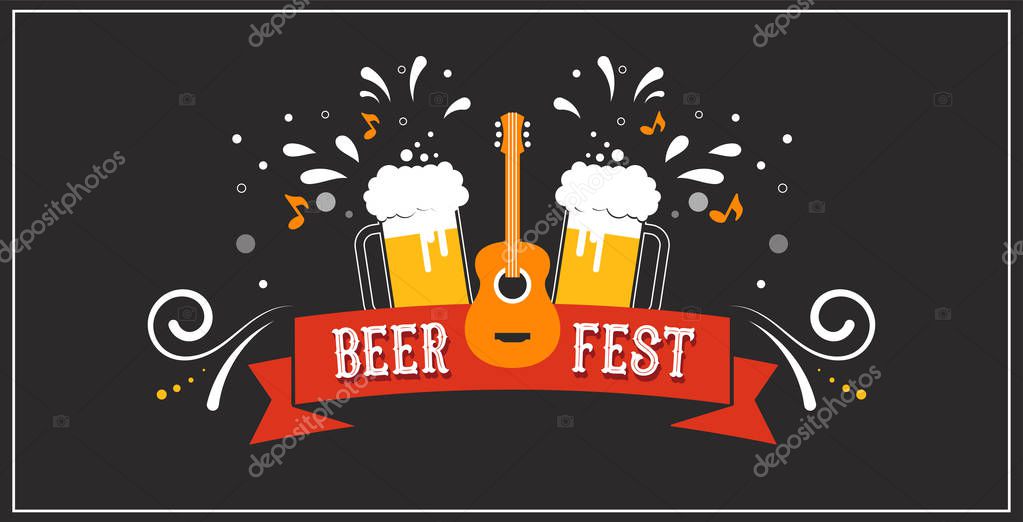 Beer festival banner, event poster, promotion. Vector concept design
