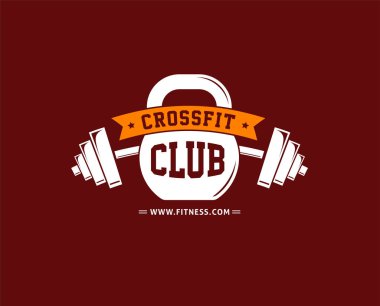 Fitness, crossfit, spor salonu amblem, etiket, rozet, logo ve öğe