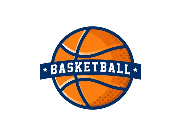 Logo de basket-ball, symbole sportif américain et icône — Image vectorielle