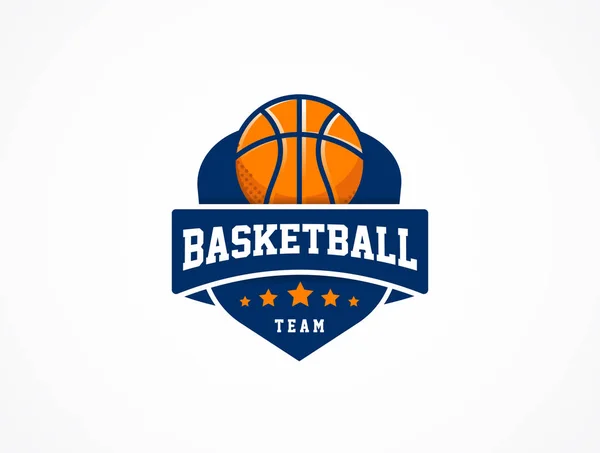 Logo del Baloncesto, símbolo de los deportes americanos y el icono — Vector de stock